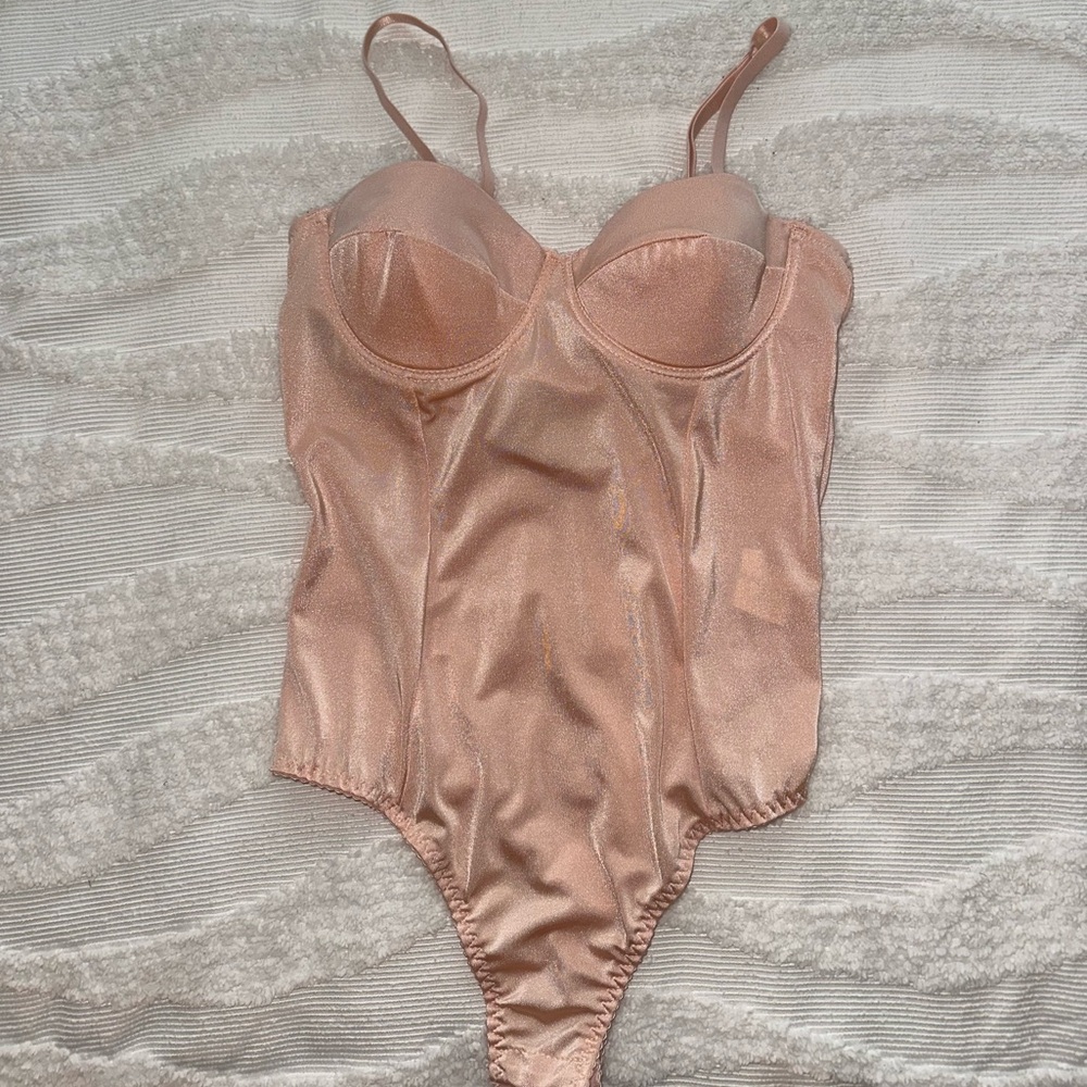Charlotte Russe Pink Bodysuit with Detachable Straps